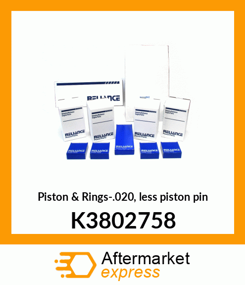 Piston & Rings-.020, less piston pin K3802758