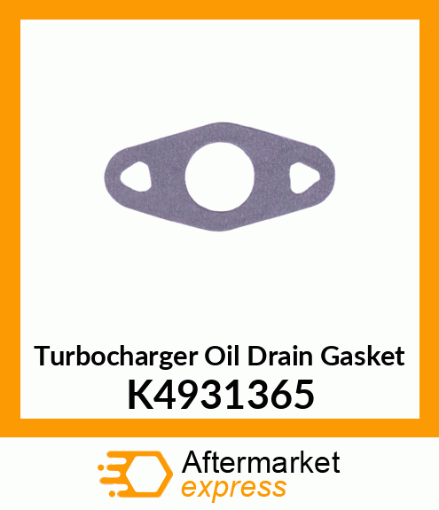 Turbocharger Oil Drain Gasket K4931365