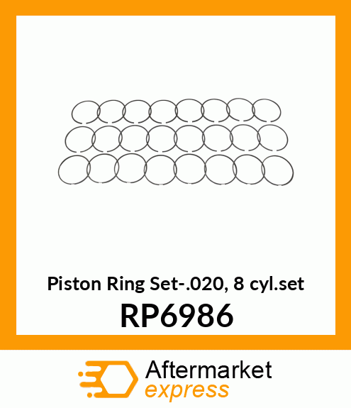 Piston Ring Set-.020, 8 cyl.set RP6986