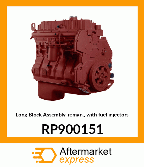 Long Block Assembly-reman., with fuel injectors RP900151