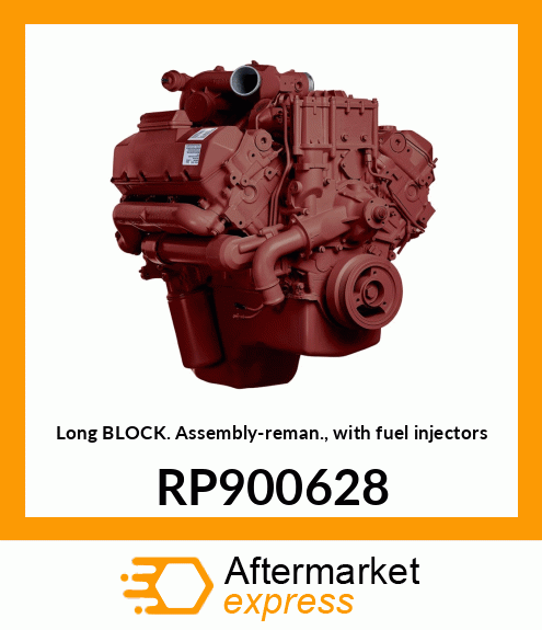 Long Block Assembly-reman., with fuel injectors RP900628