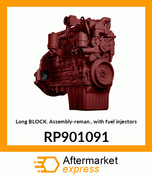 Long Block Assembly-reman., with fuel injectors RP901091