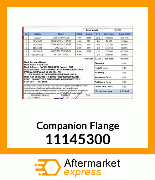 Companion Flange / Tariff Code: 7307.21.5000 11145300