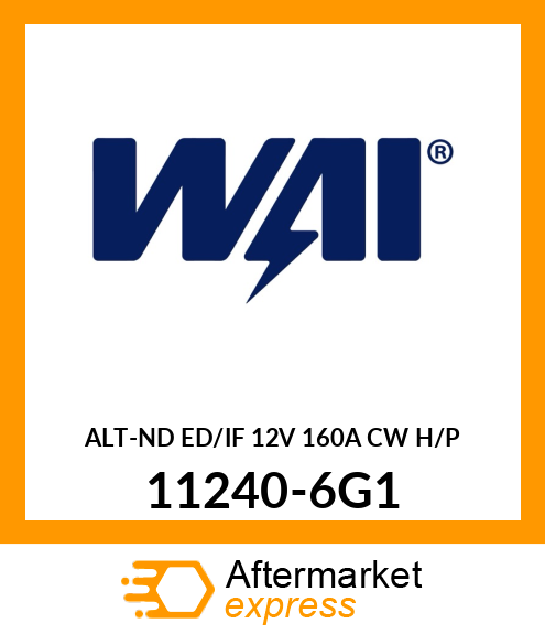 ALT-ND ED/IF 12V 160A CW H/P 11240-6G1