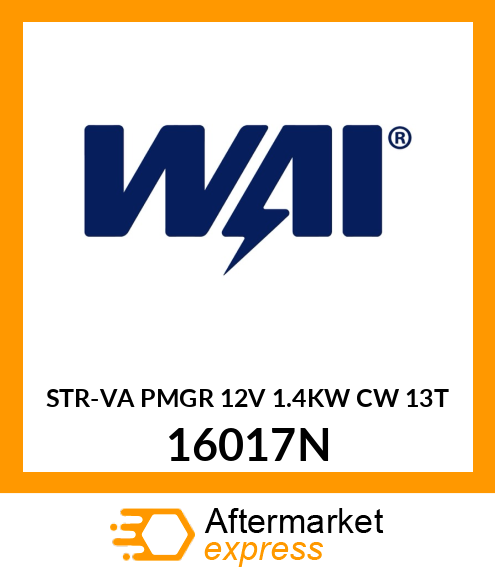 STR-VA PMGR 12V 1.4KW CW 13T 16017N