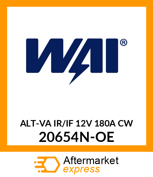 ALT-VA IR/IF 12V 180A CW 20654N-OE