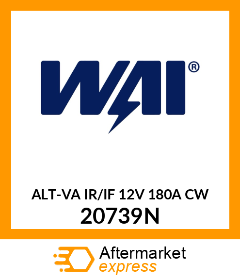 ALT-VA IR/IF 12V 180A CW 20739N