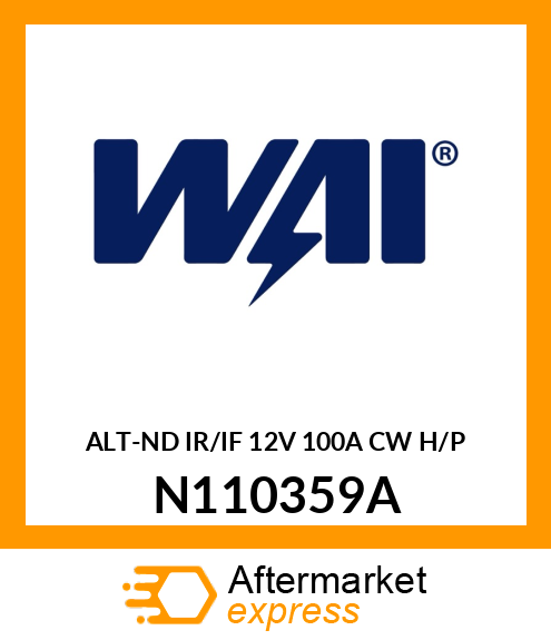 ALT-ND IR/IF 12V 100A CW H/P N110359A