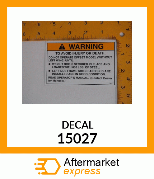 Spare part 15027 + DECAL