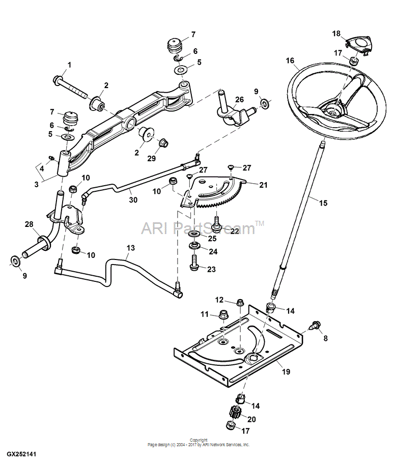 Caltric Front Axle Pivot Bar Kit For John Deere GY21387 & GY20778BLE (Cast Iron, 3-Pack)