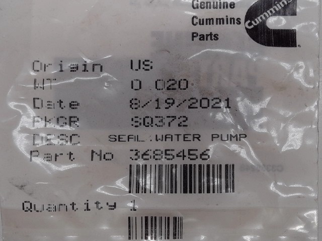3685456 - Seal - Water fits CUMMINS | Price: $2.48 Stock: Ohio