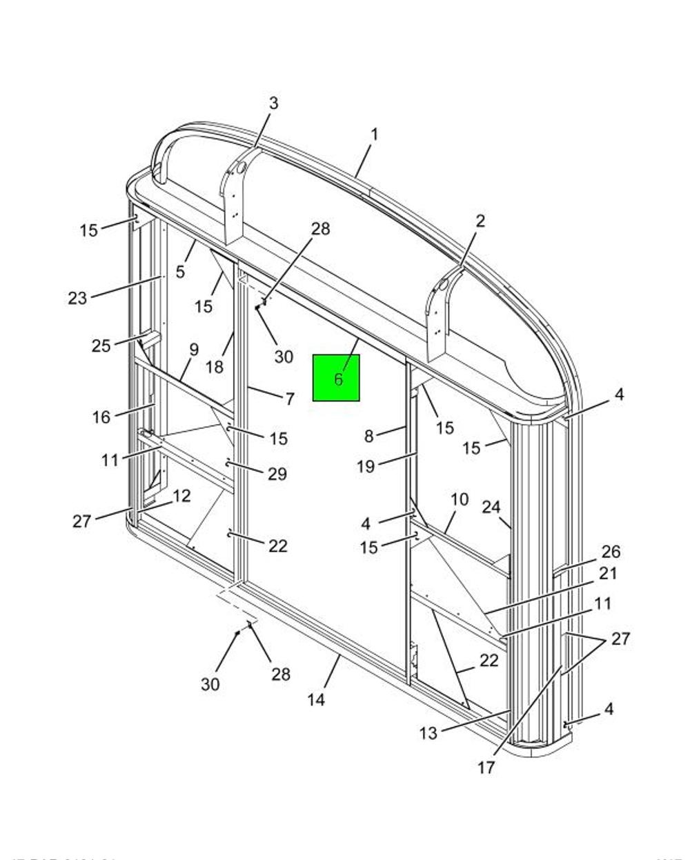 2202098C1 - HEADER REAR DOOR fits IC BUS | Price: $291.39 Stock: California