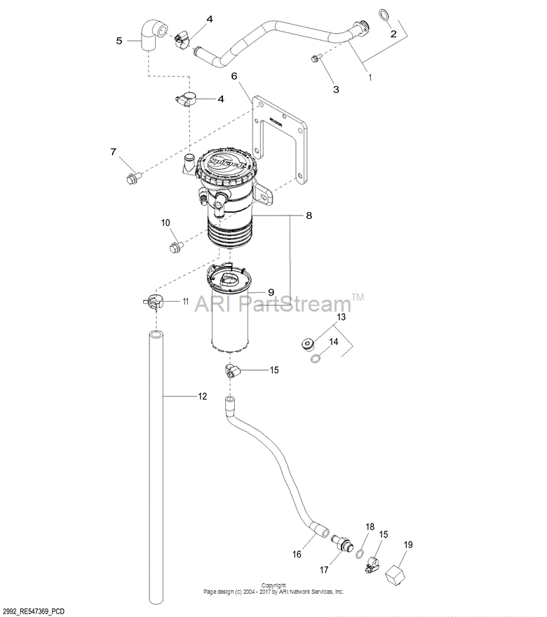 Re544804 RE544804 - Filter Head fits JOHN DEERE