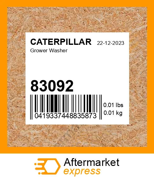 83092 - Grower Washer fits CATERPILLAR | Price: $8.37