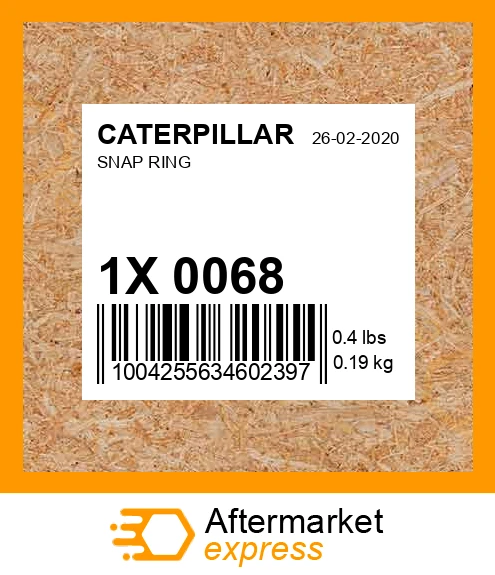 1X 0068 - SNAP RING fits CATERPILLAR | Price: $139.04