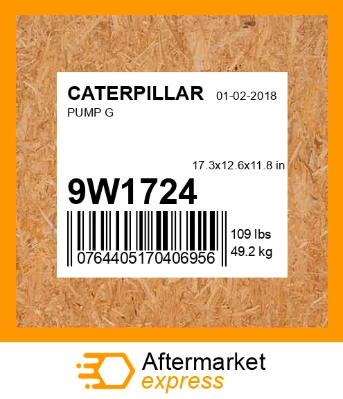 9W1724 - PUMP fits CATERPILLAR | Price: $2,237 Stock: Indiana