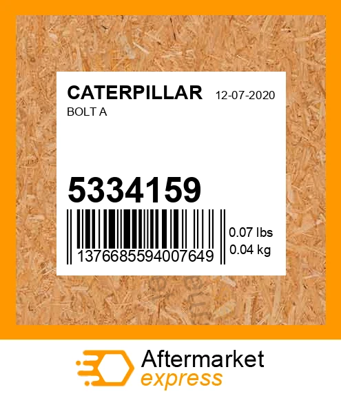 5334159 - BOLT A fits CATERPILLAR | Price: $0.74 Stock: Tennessee