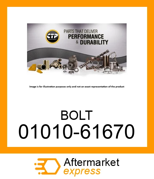 01010-61670 - BOLT fits CATERPILLAR | Price: $0.88 Stock: Florida