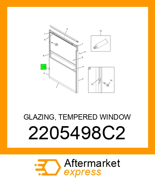 2205498C2 - GLAZING, TEMPERED WINDOW fits IC BUS | Price: $76.87