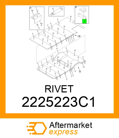 Wisconsin Riveters 2225223C1 - RIVET fits INTERNATIONAL TRUCK | Price: $1.25 Stock: Wisconsin