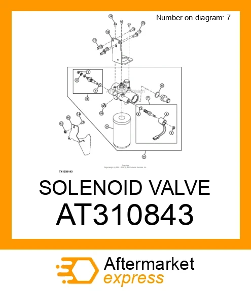 AT310843 - SOLENOID VALVE fits JOHN DEERE