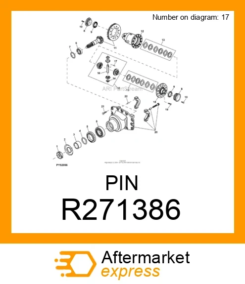 R271386 - PIN fits JOHN DEERE | Price: $0.67 Stock: Wisconsin