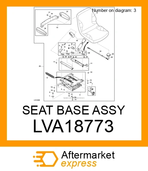 れな LVA18773 - SEAT BASE ASSY fits JOHN DEERE | Price: $619.27