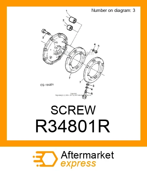 R34801R - SCREW fits JOHN DEERE