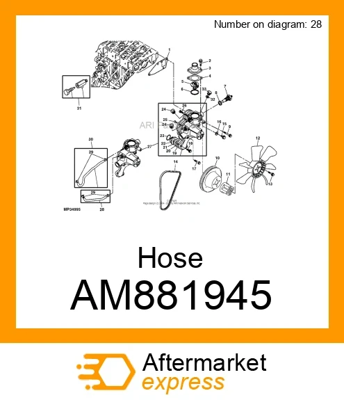 AM881945 - Hose fits JOHN DEERE