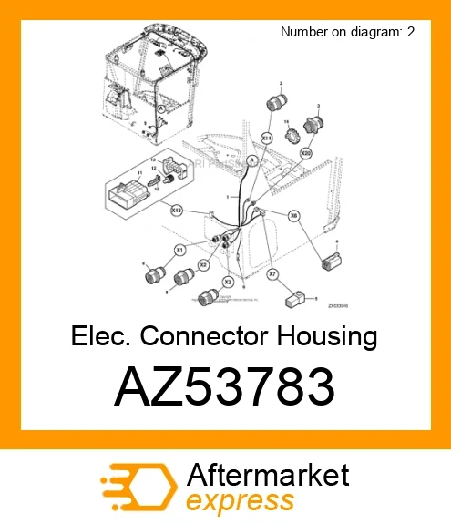 AZ53783 - Elec. Connector Housing fits JOHN DEERE |