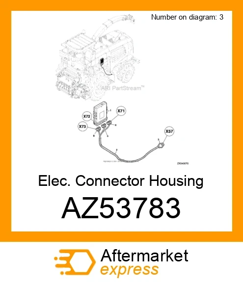 AZ53783 - Elec. Connector Housing fits JOHN DEERE |