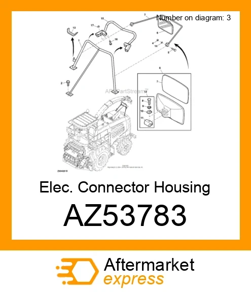 AZ53783 - Elec. Connector Housing fits JOHN DEERE |