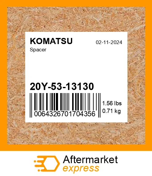 20Y-53-13130 - Spacer fits KOMATSU | Price: $90.43 Stock: Florida