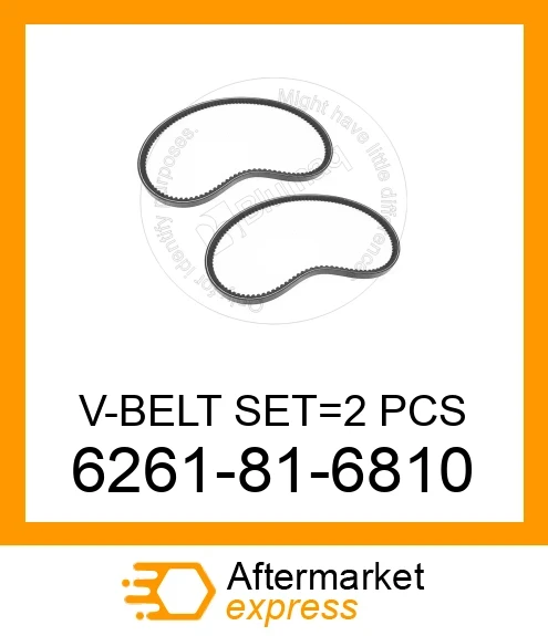 6261-81-6810 - V-BELT SET=2 PCS fits KOMATSU | Price: $131.11