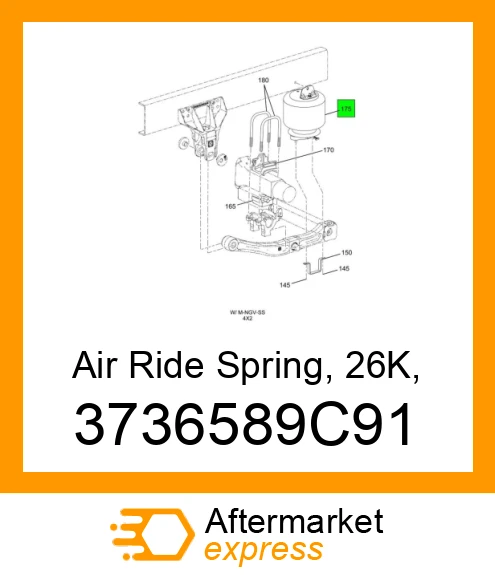 3736589C91 - Air Ride Spring, 26K, Passenger fits NAVISTAR | Price: $570.34